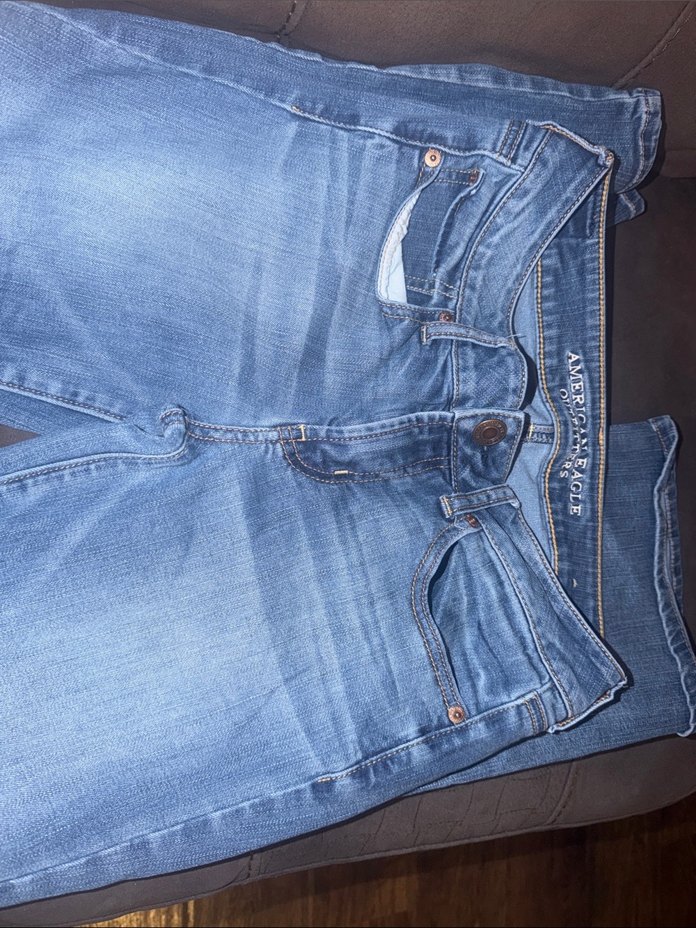 American Eagle Outfitters Women's Light Blue Straight Leg Jeans